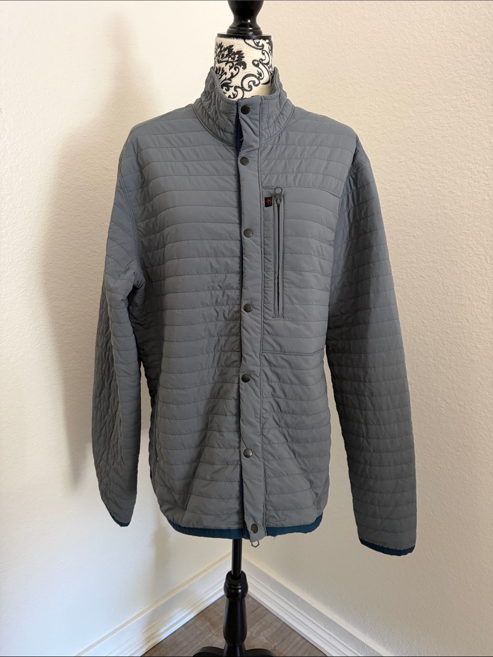 NWT Relwen Men's Windzip Quilted Lightweight Jacket - Gray size Large